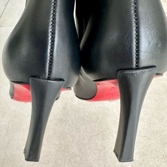 Christian Louboutin Condora Leather Pointed Toe Heels Black Ankle Booties EU40.5 - Picture 6 of 13